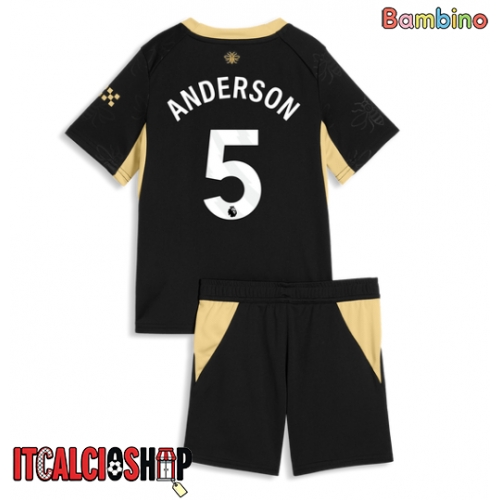 Manchester City Elliot Anderson #5 Seconda Maglia Bambino 2026-27 Manica Corta (+ Pantaloni corti)